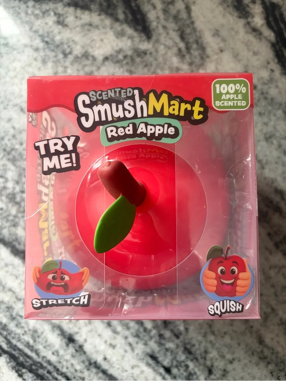 Crazy Fun Smush Mart Red Apple Squishy Fidget Toy NEW Sealed Scented Fall gift